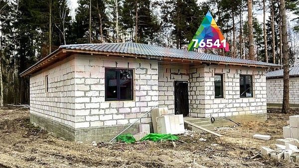 Купить готовый 1 этажный дом из газоблока (газобетона) 111 м2 с участком 10 соток в коттеджном поселке Родное Пушкино, Московская Область | Родной Дом