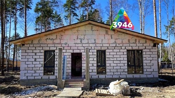 Купить готовый 1 этажный дом из газоблока (газобетона) 114 м2 с участком 11.5 соток в коттеджном поселке Родное Пешково, Московская Область | Родной Дом