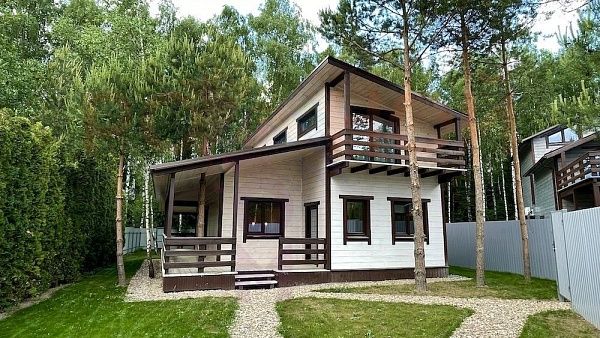 Купить готовый 2 этажный дом из бруса 146 м2 с участком 6 соток в коттеджном поселке Кабаново, Московская Область | Родной Дом