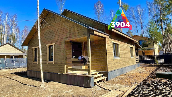 Купить готовый 1 этажный дом из бруса 88 м2 с участком 5.28 соток в коттеджном поселке Родное Пешково, Московская Область | Родной Дом