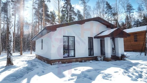 Дом 114 кв в Литвиново Вилладж Купить готовый 1 этажный дом из газоблока (газобетона) 114 м2 с участком 4 соток в коттеджном поселке Литвиново Вилладж, Московская Область | Родной Дом