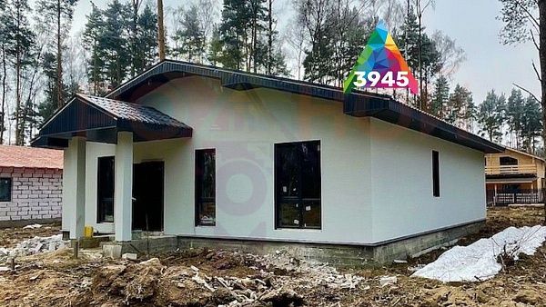 Купить готовый 1 этажный дом из газоблока (газобетона) 114 м2 с участком 11 соток в коттеджном поселке Родное Пешково, Московская Область | Родной Дом