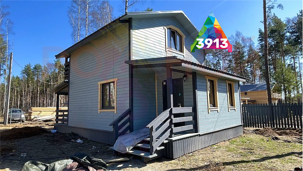 Купить готовый 2 этажный дом из бруса 74 м2 с участком 5.43 соток в коттеджном поселке Родное Пешково, Московская Область | Родной Дом