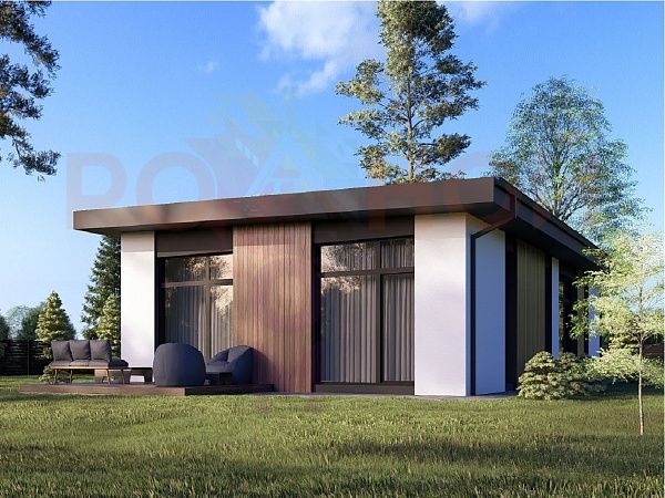 Купить готовый 1 этажный дом из газоблока (газобетона) 106 м2 с участком 5 соток в коттеджном поселке Родные Медвежьи озера, Московская Область | Родной Дом